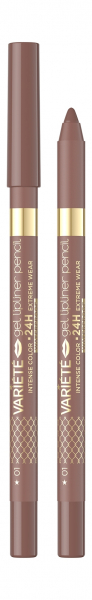 Eveline Variete Gel Lipliner Pencil&nbsp;Водостойкий гелевый карандаш для губ | 01