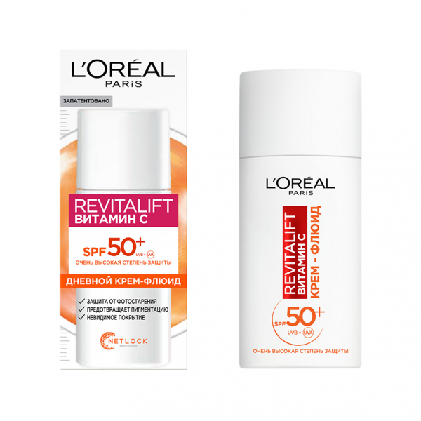 Крем-флюид для лица `LOREAL` `REVITALIFT` ВИТАМИН С SPF-50+ дневной 50 мл